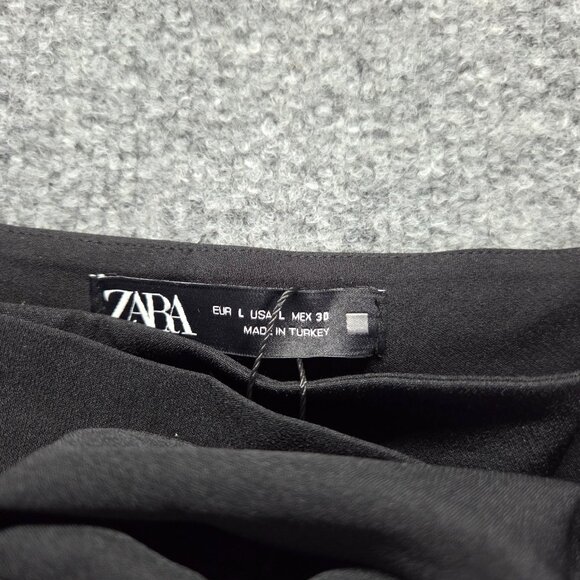 NEW ZARA BOW‎ TRIM SKORT BLACK REF. 2271/583 Mini Womens Large - Picture 7 of 13